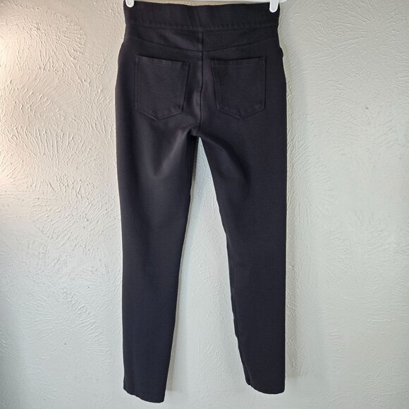 Spanx Pull On Legging Pant MEDIUM Black Stretchy Slimming Skinny Crop Dress Pant - Picture 5 of 9
